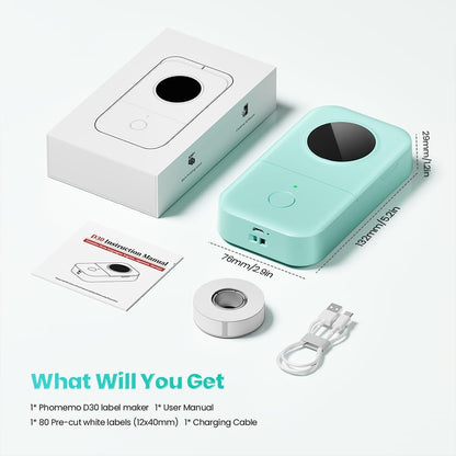 Phomemo Label Maker, Bluetooth Mini Portable Label Printer for Home School | Small Label Maker Machine with Tape, Lightweight Rich Templates Fonts Icons for Home, School Classroom Name Label, Office