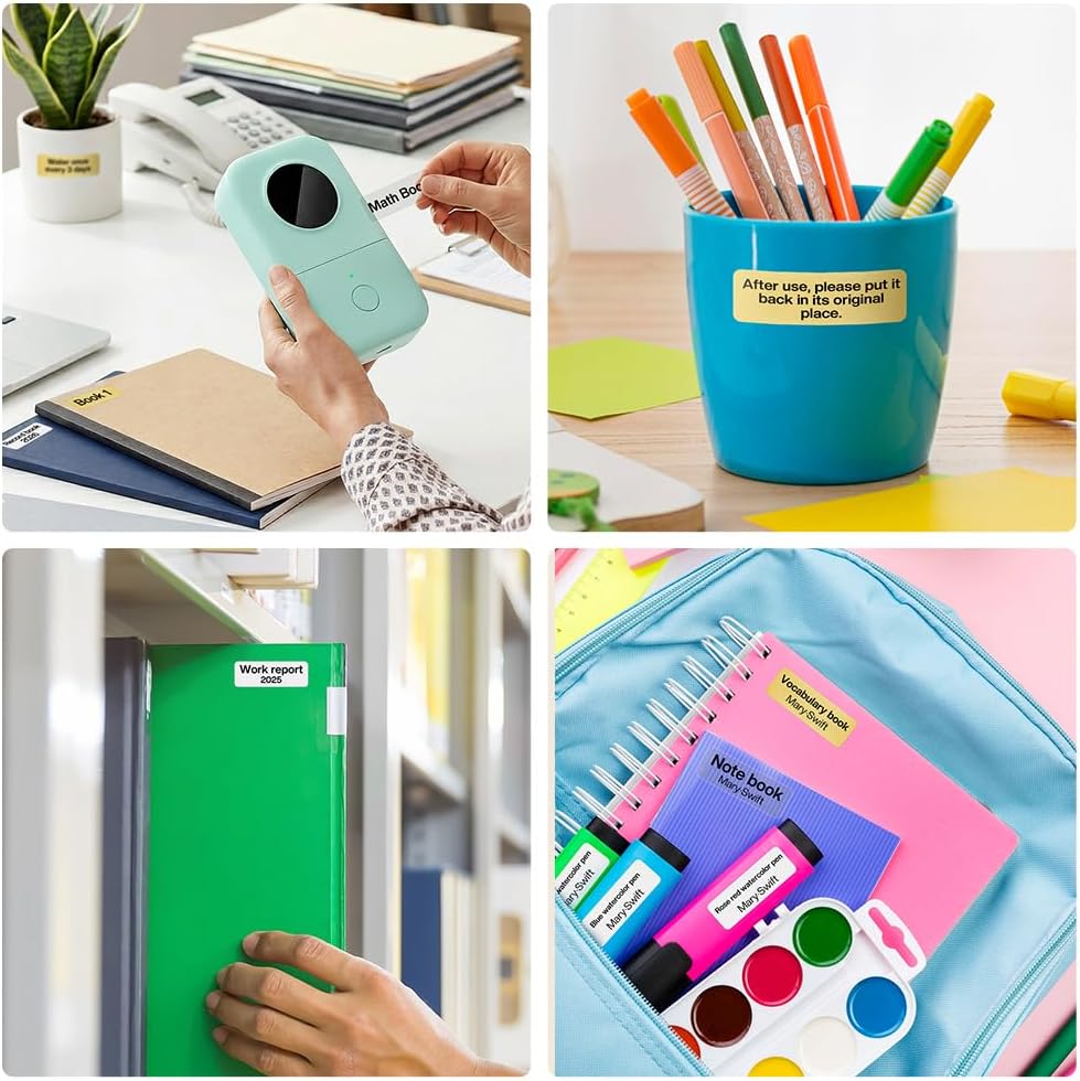 Phomemo Label Maker, Bluetooth Mini Portable Label Printer for Home School | Small Label Maker Machine with Tape, Lightweight Rich Templates Fonts Icons for Home, School Classroom Name Label, Office