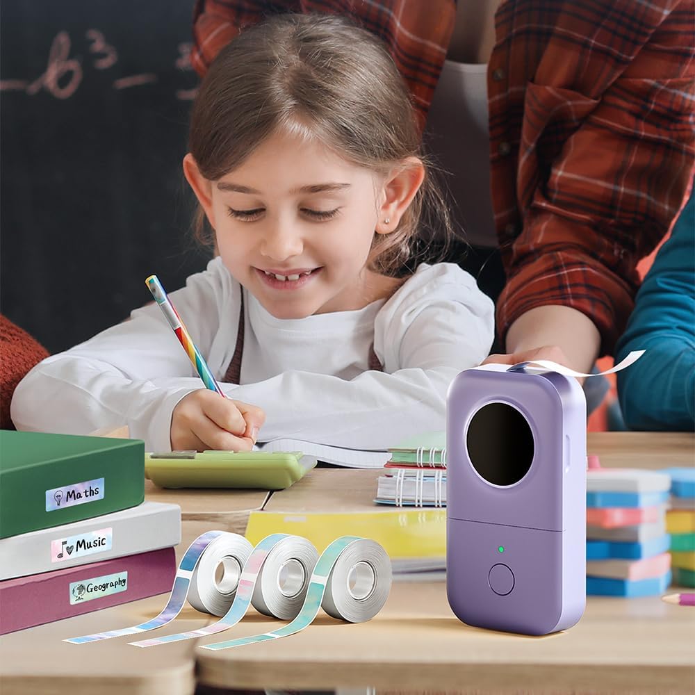 Phomemo Label Maker, Bluetooth Mini Portable Label Printer for Home School | Small Label Maker Machine with Tape, Lightweight Rich Templates Fonts Icons for Home, School Classroom Name Label, Office