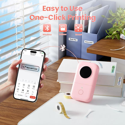 Phomemo Label Maker, Bluetooth Mini Portable Label Printer for Home School | Small Label Maker Machine with Tape, Lightweight Rich Templates Fonts Icons for Home, School Classroom Name Label, Office