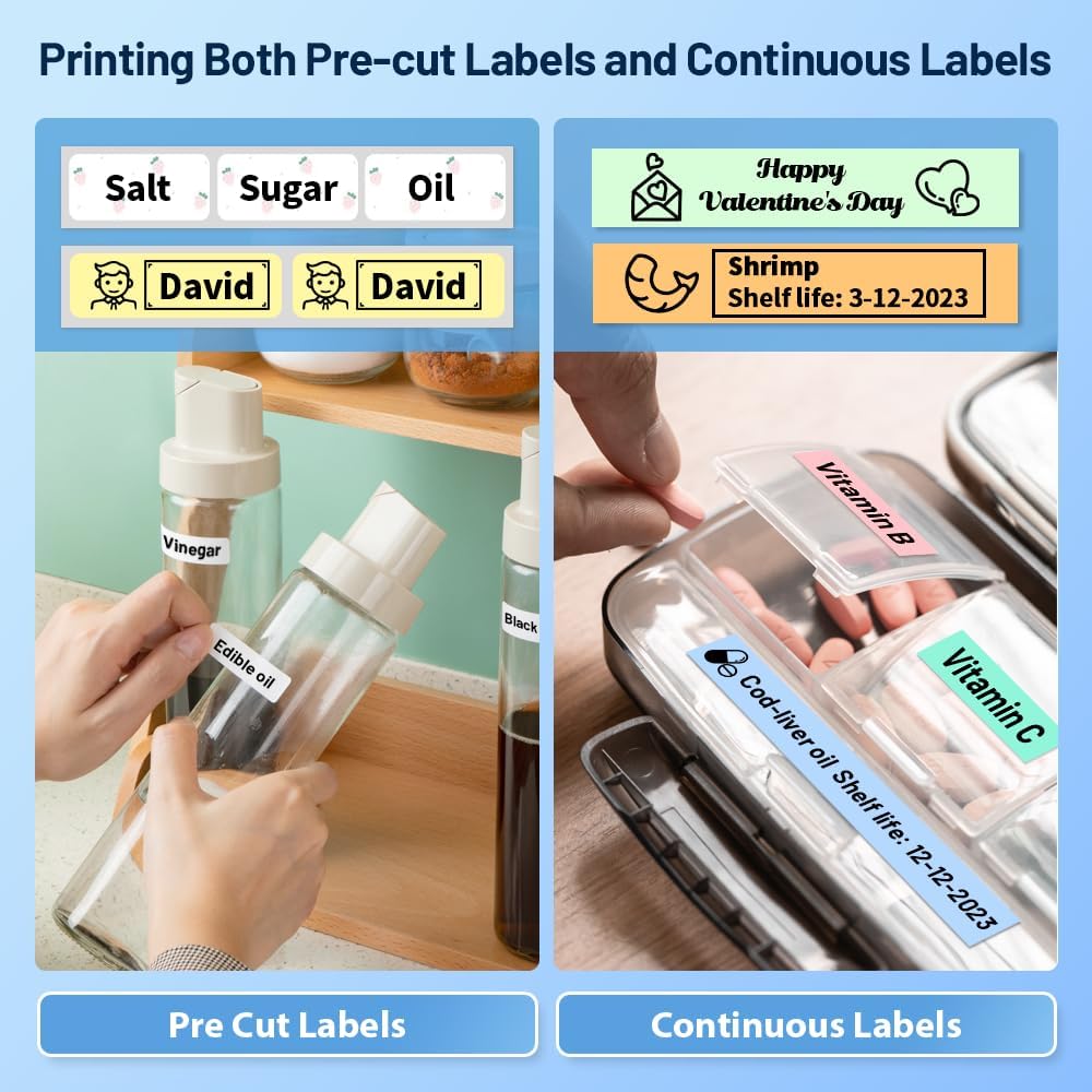 Phomemo Label Maker, Bluetooth Mini Portable Label Printer for Home School | Small Label Maker Machine with Tape, Lightweight Rich Templates Fonts Icons for Home, School Classroom Name Label, Office