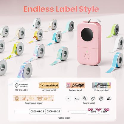 Phomemo Label Maker, Bluetooth Mini Portable Label Printer for Home School | Small Label Maker Machine with Tape, Lightweight Rich Templates Fonts Icons for Home, School Classroom Name Label, Office