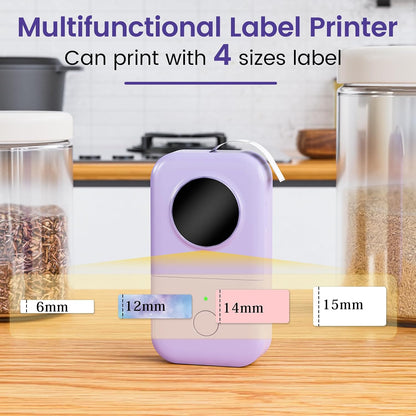 Phomemo Label Maker, Bluetooth Mini Portable Label Printer for Home School | Small Label Maker Machine with Tape, Lightweight Rich Templates Fonts Icons for Home, School Classroom Name Label, Office