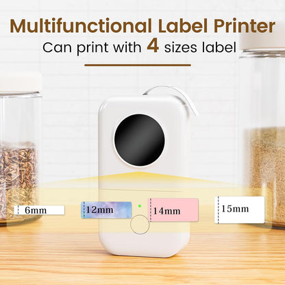 Phomemo Label Maker, Bluetooth Mini Portable Label Printer for Home School | Small Label Maker Machine with Tape, Lightweight Rich Templates Fonts Icons for Home, School Classroom Name Label, Office