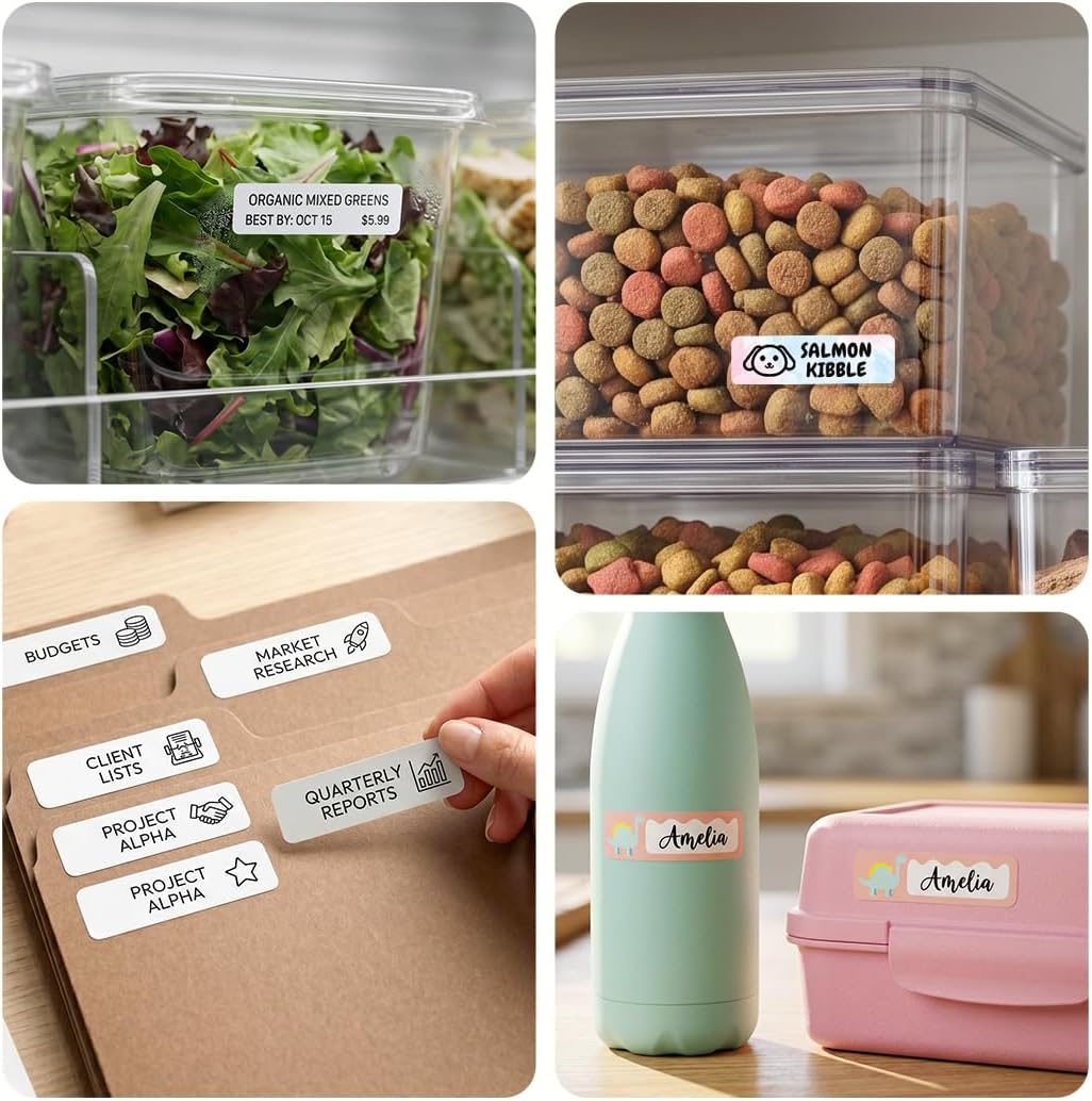 Phomemo Label Maker, Bluetooth Mini Portable Label Printer for Home School | Small Label Maker Machine with Tape, Lightweight Rich Templates Fonts Icons for Home, School Classroom Name Label, Office