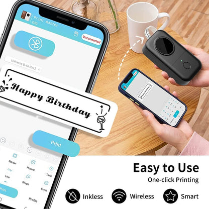 Phomemo Label Maker, Bluetooth Mini Portable Label Printer for Home School | Small Label Maker Machine with Tape, Lightweight Rich Templates Fonts Icons for Home, School Classroom Name Label, Office