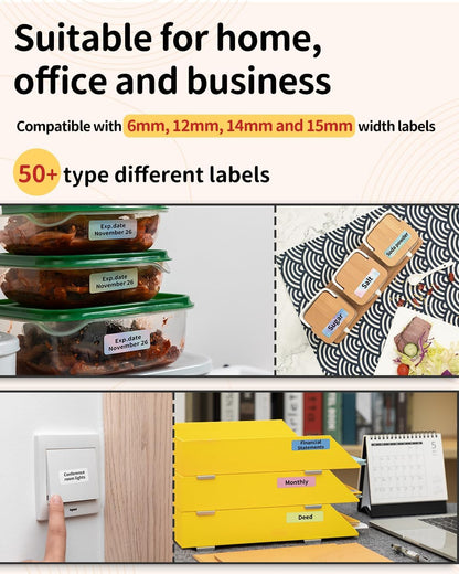 Phomemo Label Maker, Bluetooth Mini Portable Label Printer for Home School | Small Label Maker Machine with Tape, Lightweight Rich Templates Fonts Icons for Home, School Classroom Name Label, Office