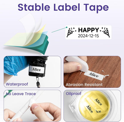 Phomemo Label Maker, Bluetooth Mini Portable Label Printer for Home School | Small Label Maker Machine with Tape, Lightweight Rich Templates Fonts Icons for Home, School Classroom Name Label, Office
